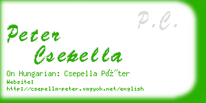 peter csepella business card